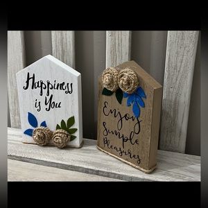 Wood Inspirational Tier Tray Shelf  Accent Pieces ~New~